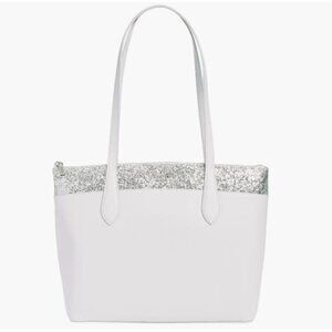 NEW! Kate Spade New York Flash Glitter Tote Grey Handbag Women's